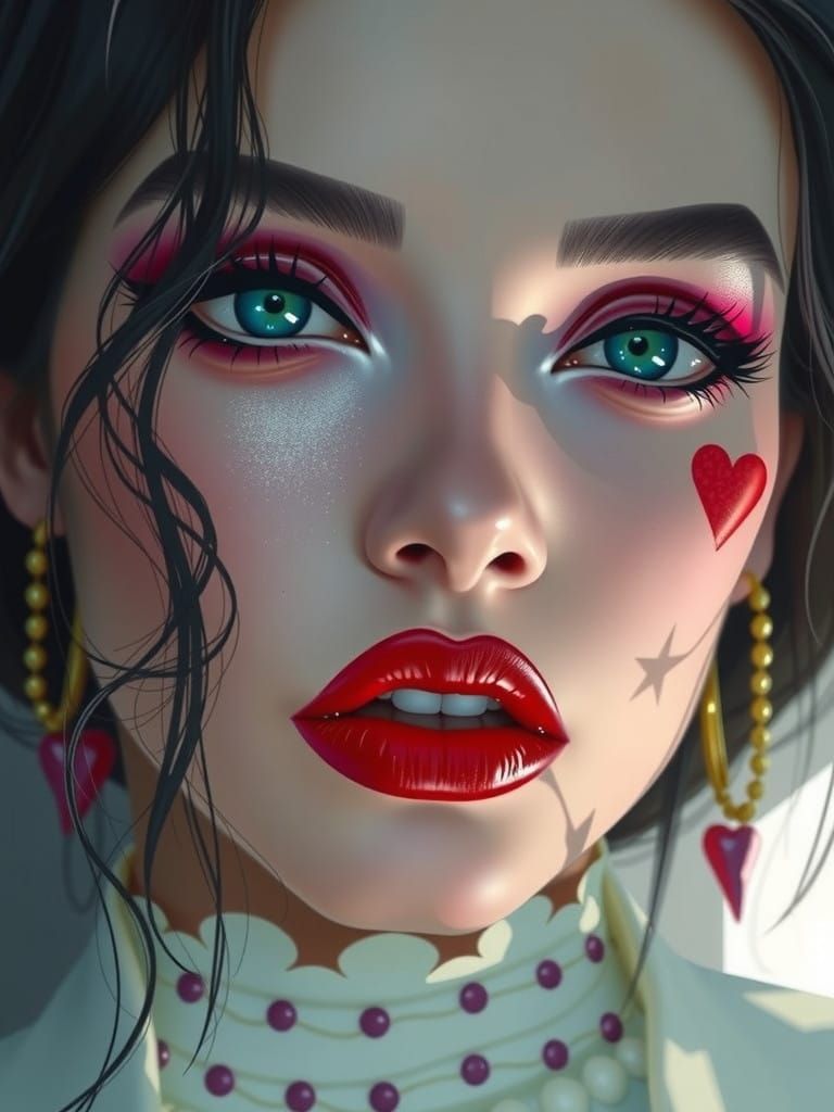 Bold Pop Art Portrait in Bright Geometric Style