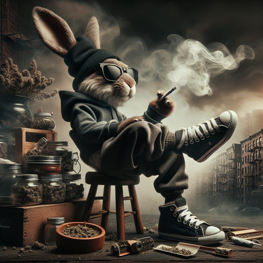 Urban Bunny Takes a Relaxing Stroll