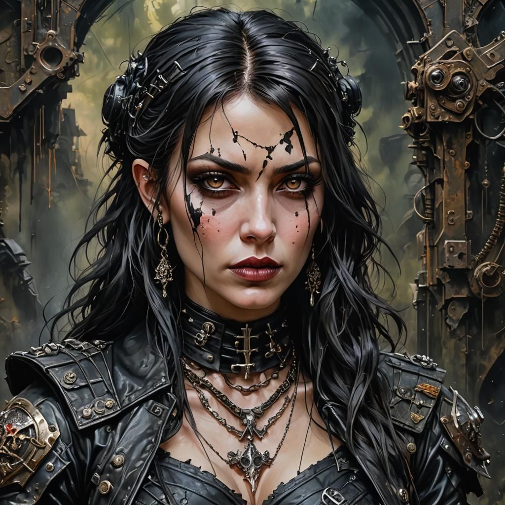 Post-Apocalyptic Gothic Warrior Bust Portrait