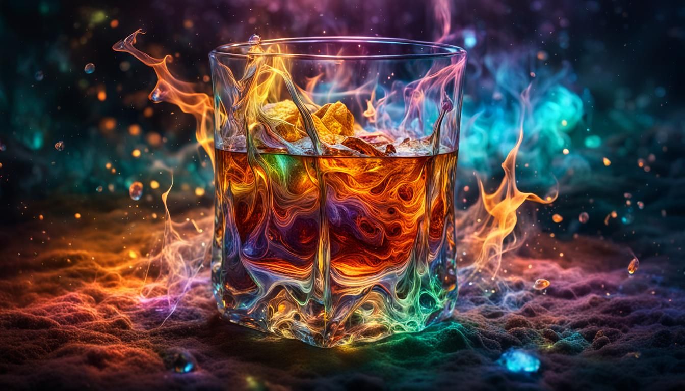 Surreal Glowing Whiskey Made of Ghostly Flames