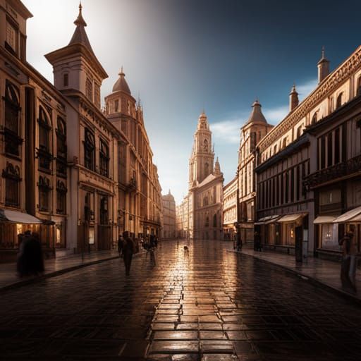 Seville's Old Town: A Detailed Matte Painting