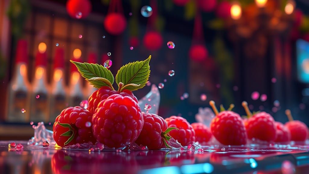 Fantastical Raspberry Shots Bar in Vibrant Colors