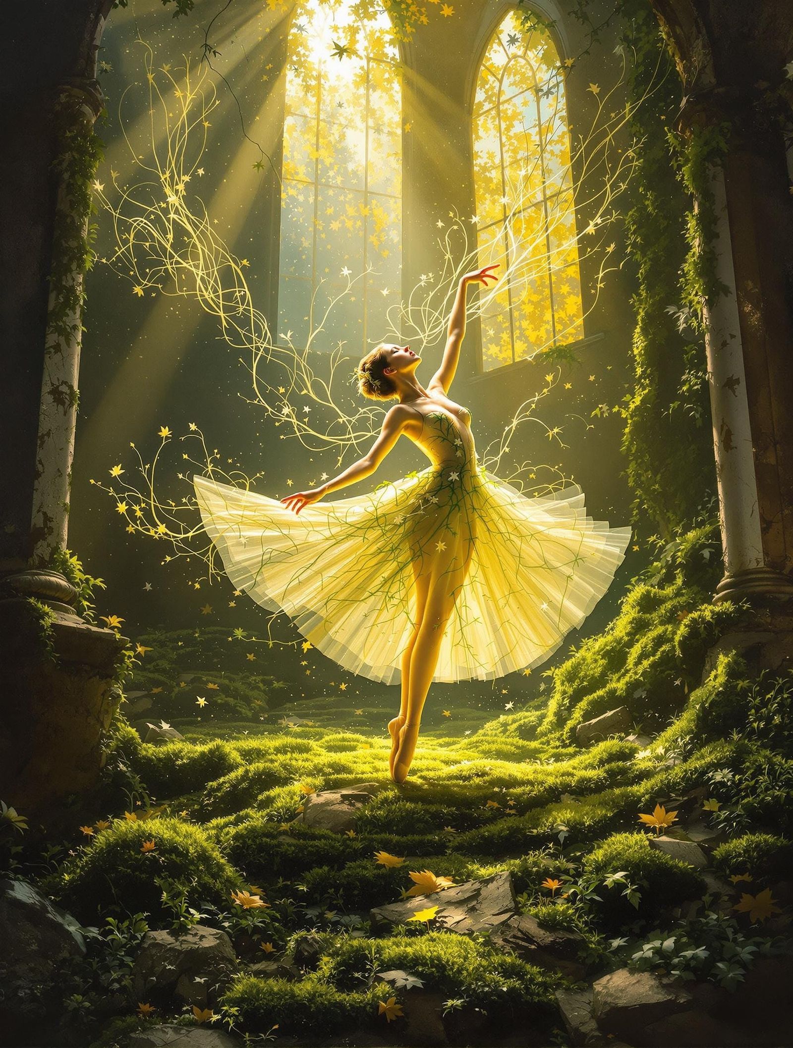 Ethereal Dance in Ruins