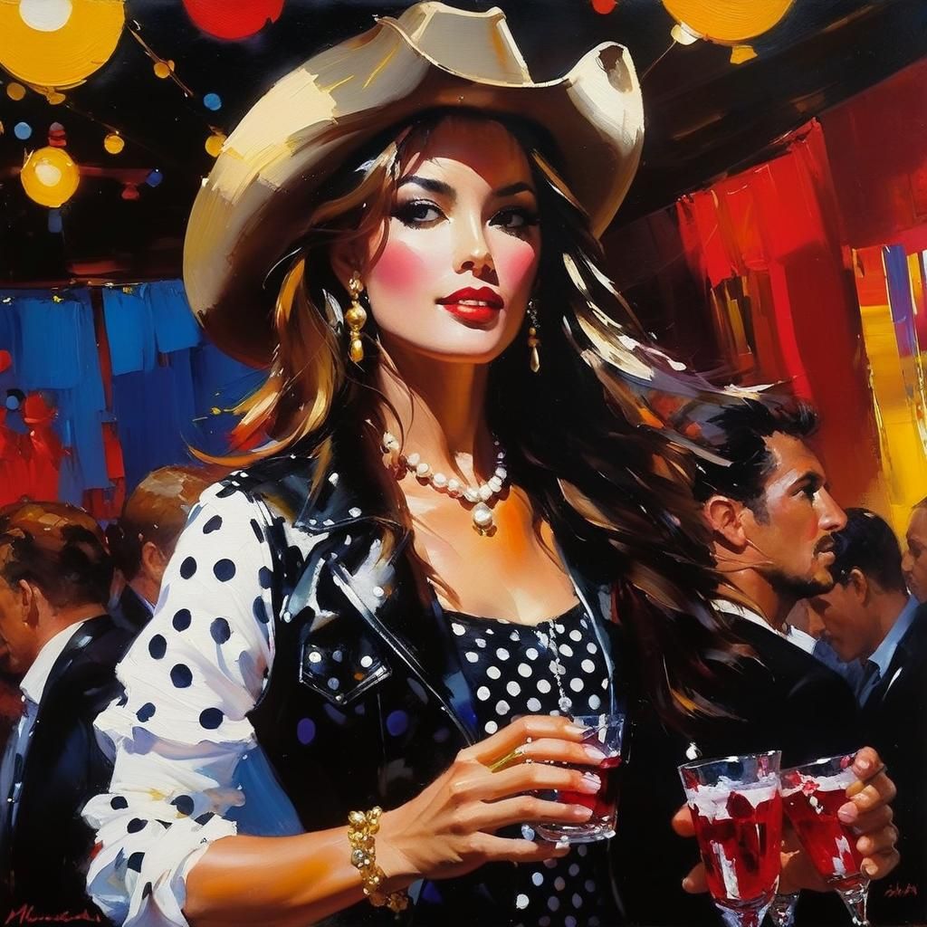 Polka Dot Buccaneer with Expressive Brushstrokes