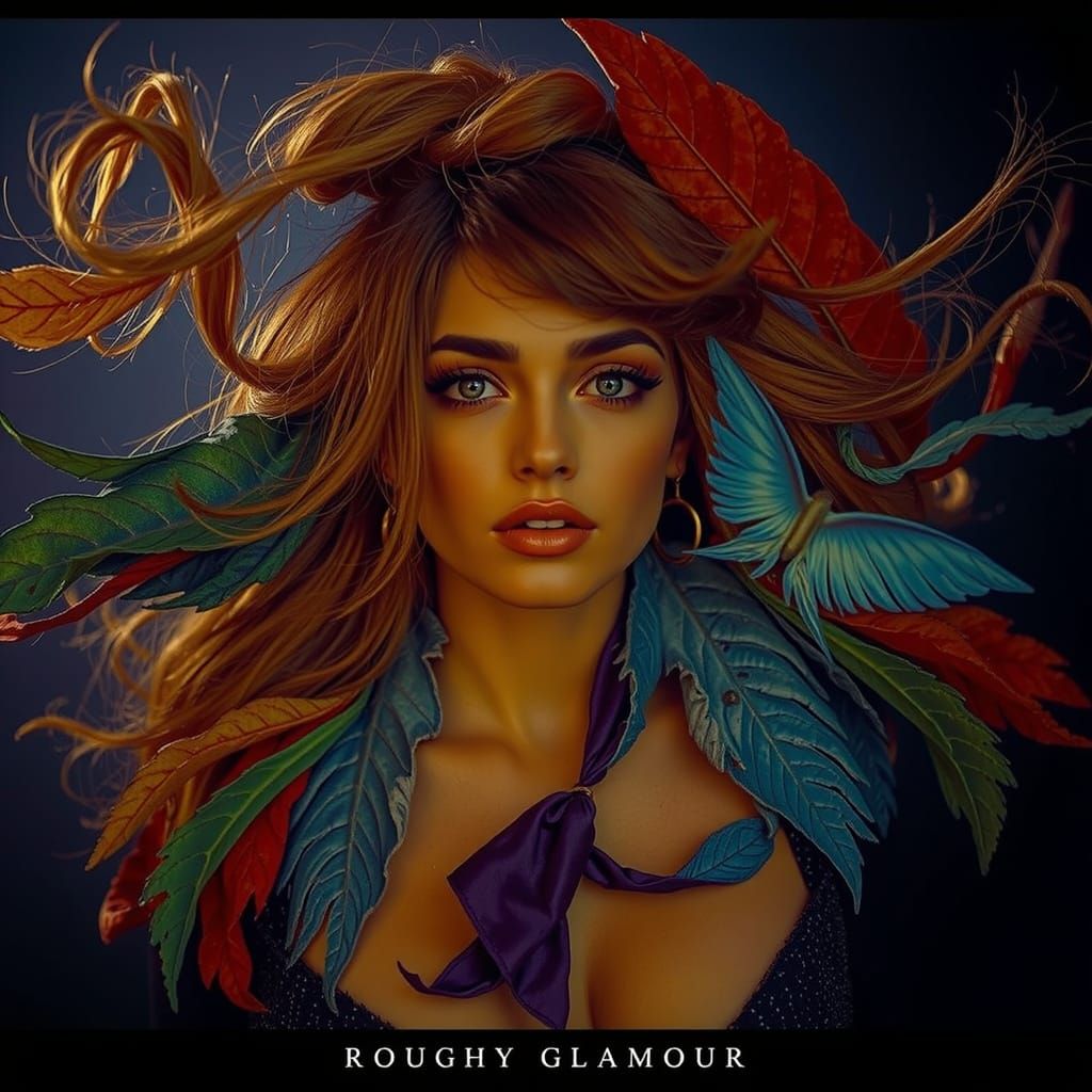 Rugged Glamour Woman with Windswept Hair