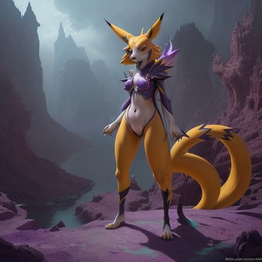 Detailed Matte Painting of Renamon