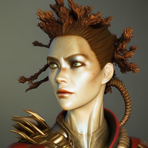 Spawn Terminator Ghost Rider Portrait in Biopunk Style