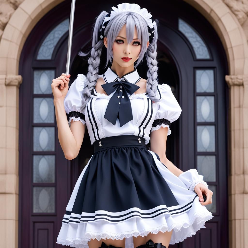 Grayfia Lucifuge in French Maid Outfit, Photorealistic