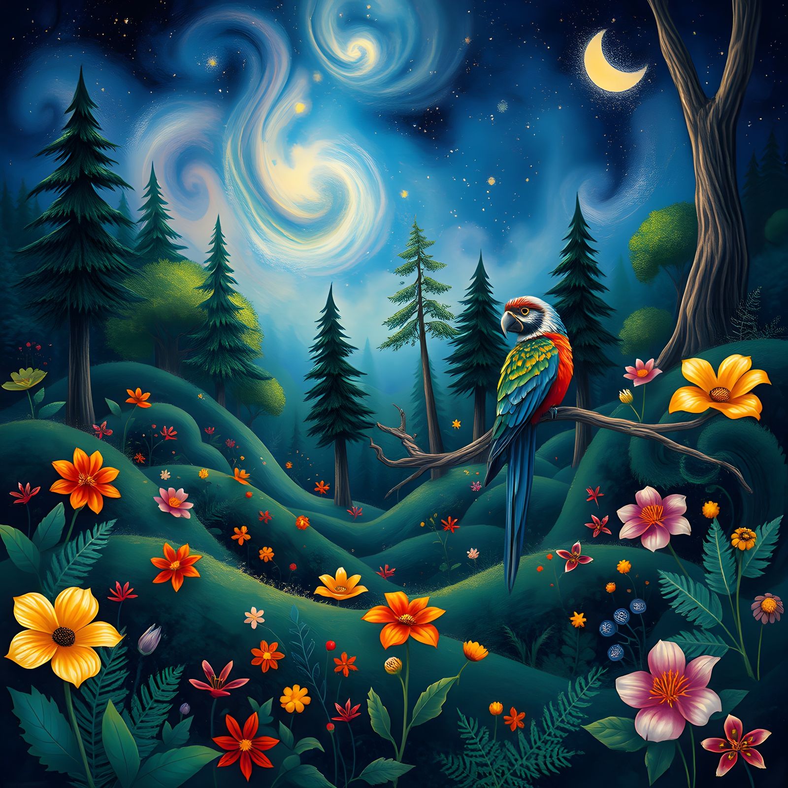 Surreal Landscape with Magical Elements