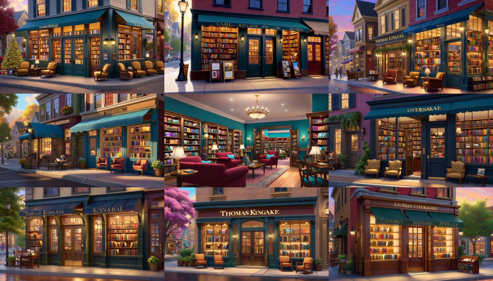 Cozy Bookstore Storefront MONTAGE #1