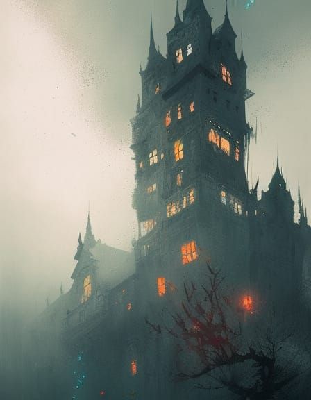 Haunted Castle Speedpaint in Ocean of Fog