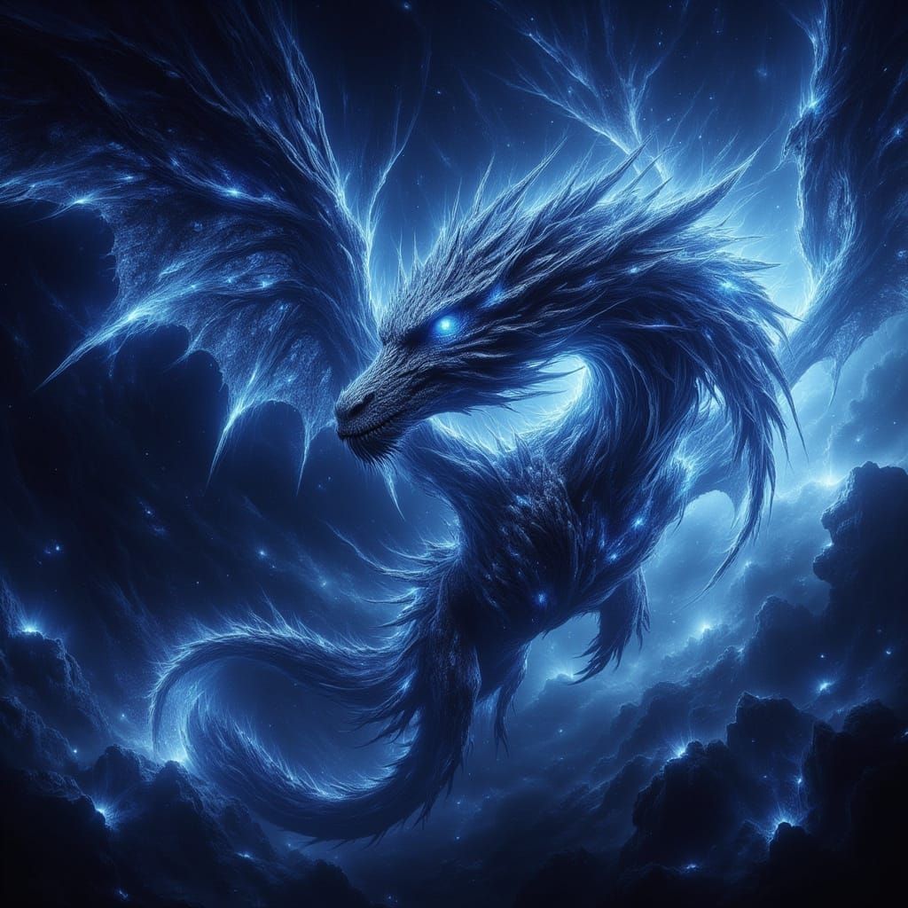 Majestic Star Dragon Soaring Through Cosmic Nebulae