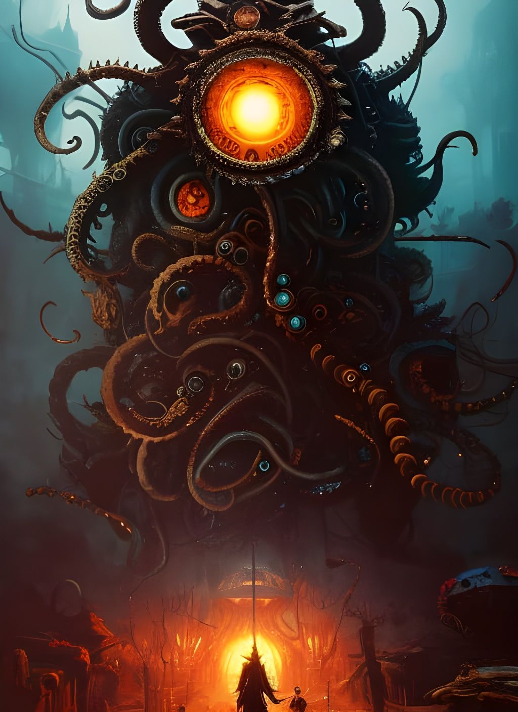 Skull Exploding into Paint, Hyperdetailed Digital Illustrati...