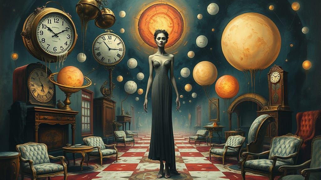 Ethereal Goddess in the Abyss of Time