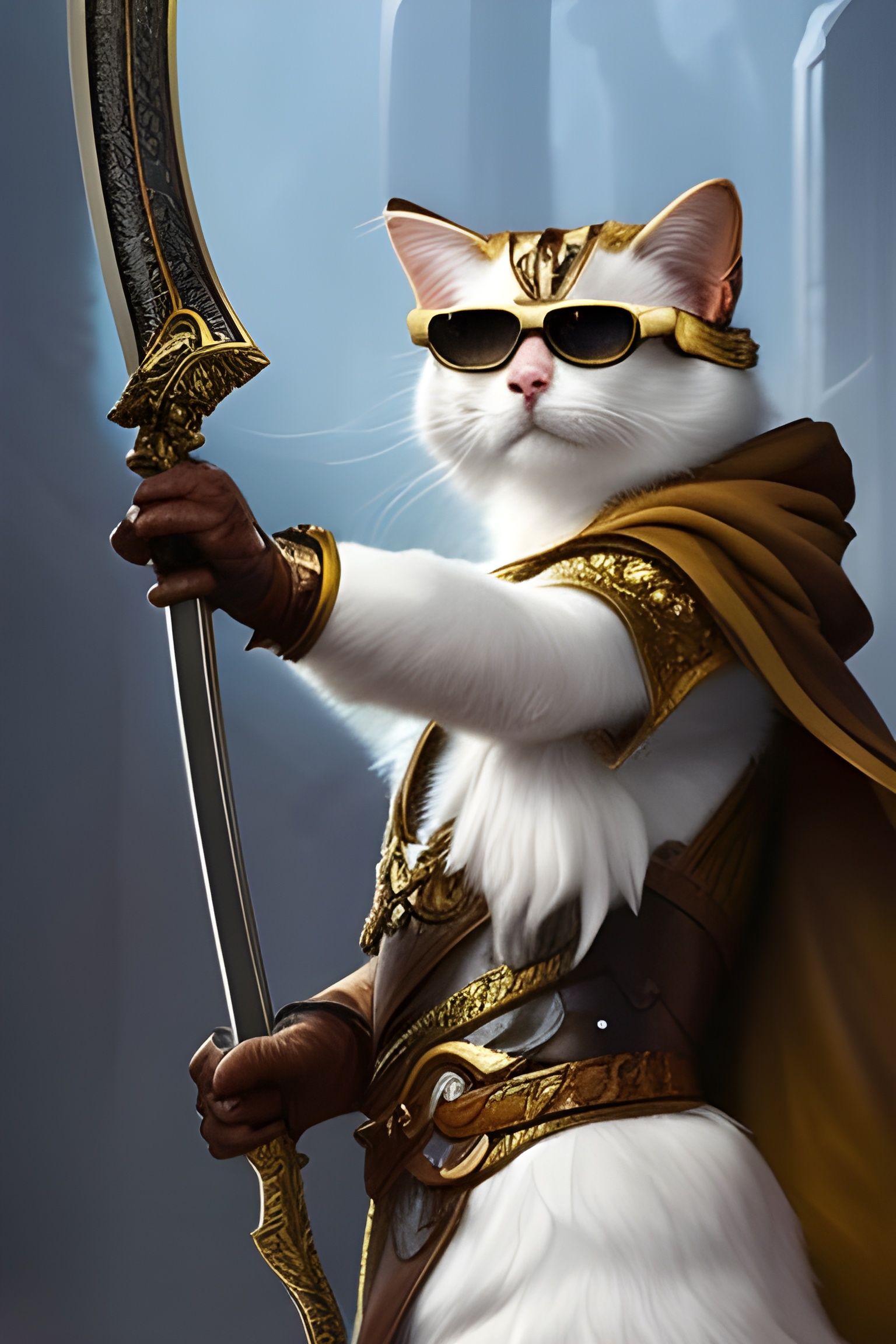 A warrior cat wearing sunglasses