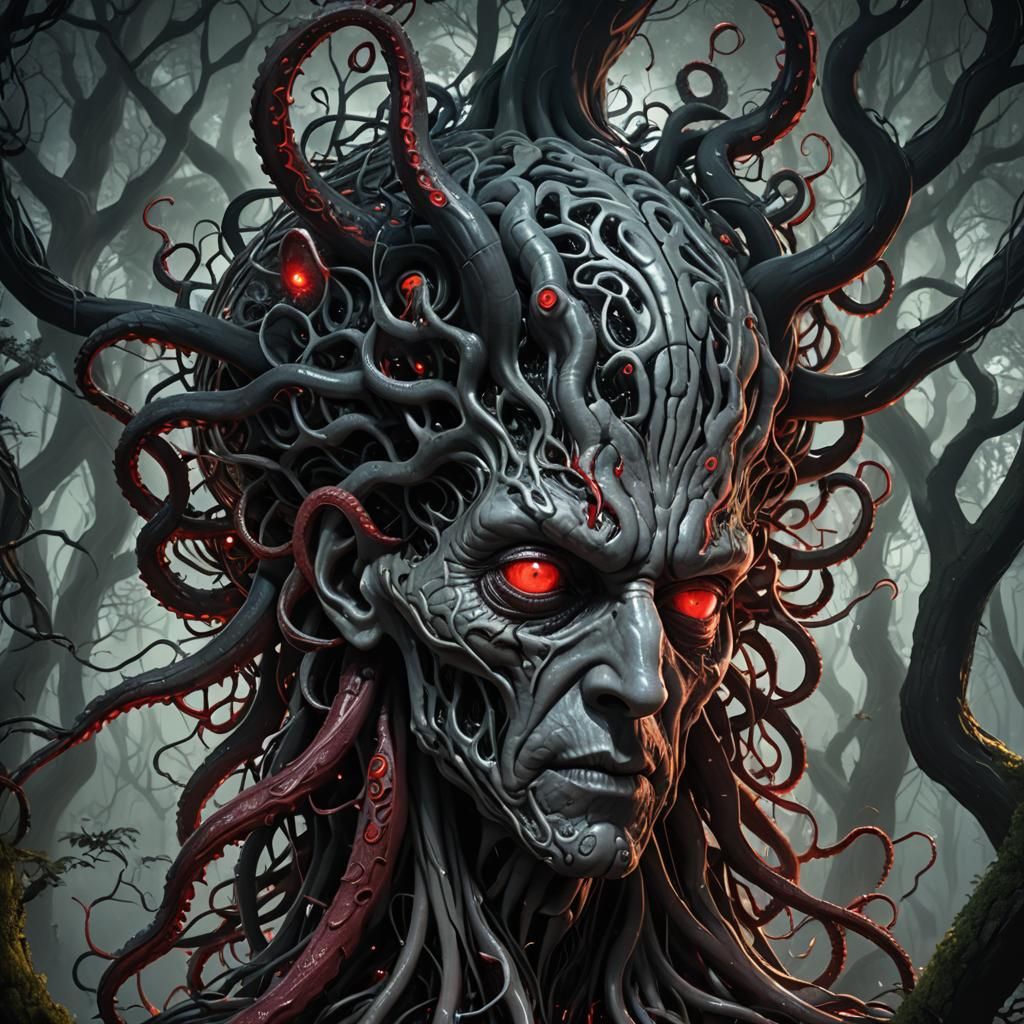 Eldritch Brain Creature Descends at Night