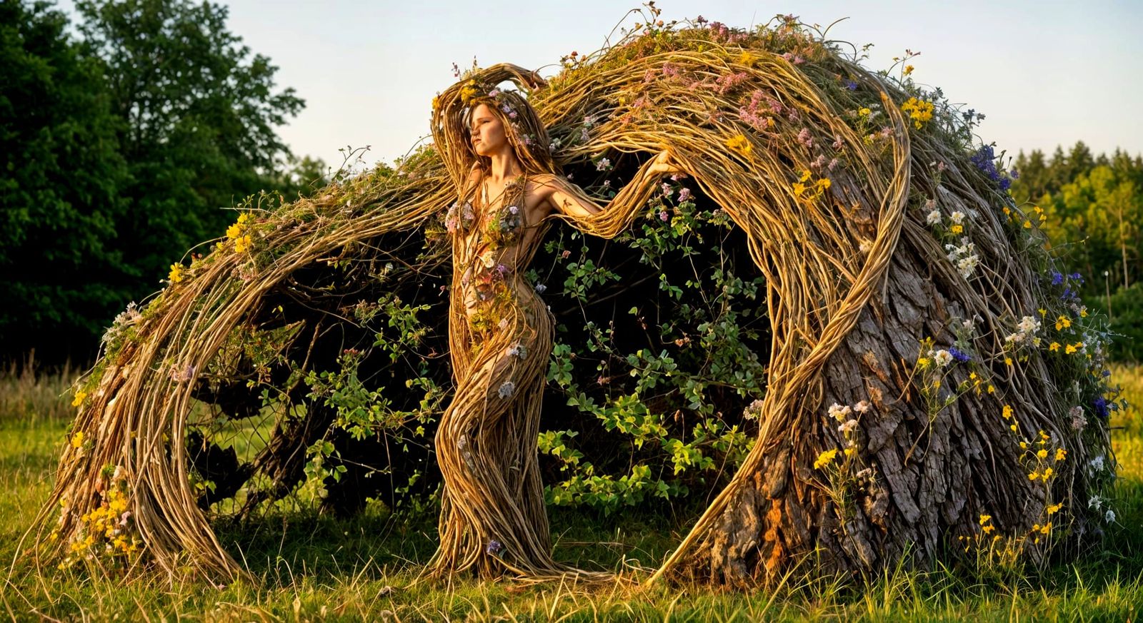 Ephemeral Land Art Blending Human and Nature