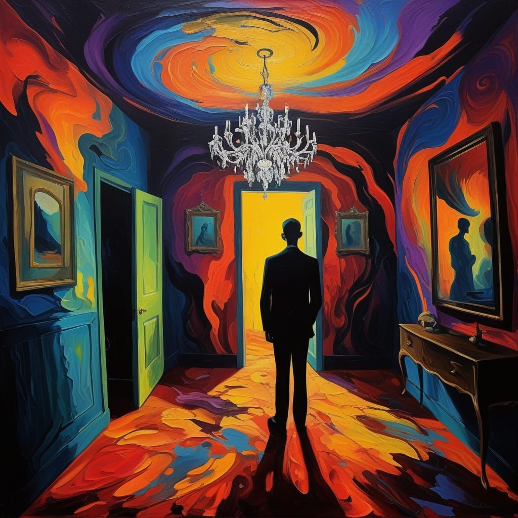 Ethereal Surrealist Scene with Fauvist Brushstrokes