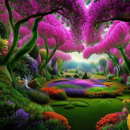 Enchanted Fairy Garden: Hyperdetailed 3D Masterpiece