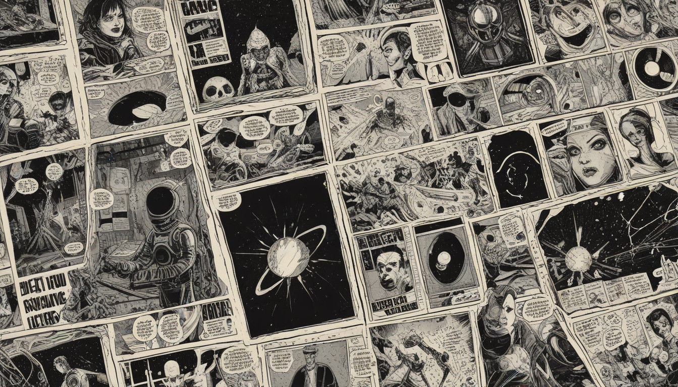 Retro Futuristic Space Chip System Comic Art