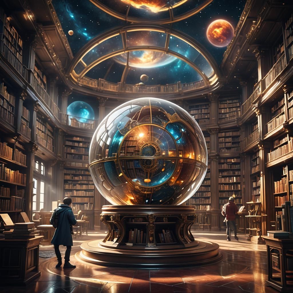 Library in Glass Orb: Fantasy Concept Art