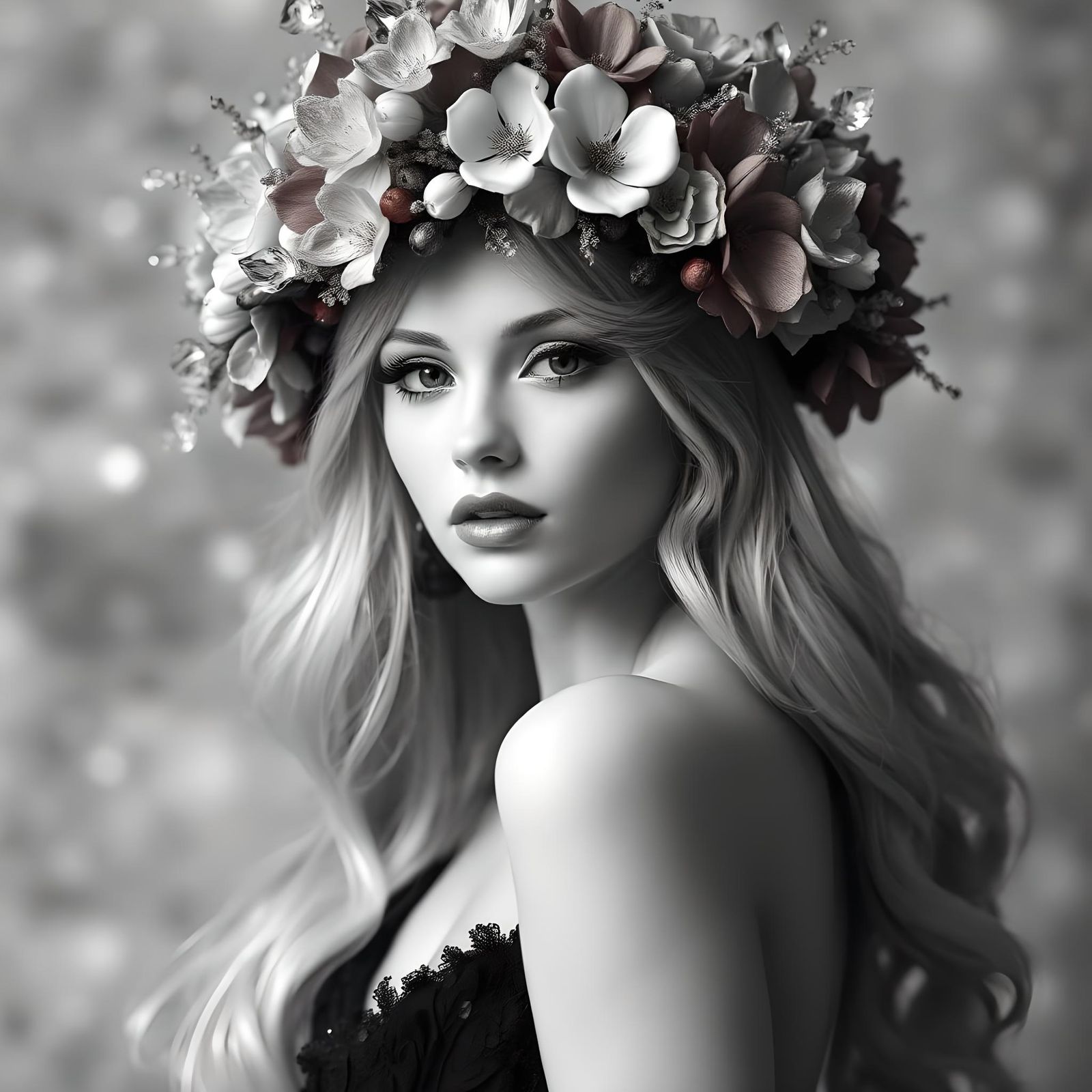 High Fashion Portrait with Crystal Hair Ornament