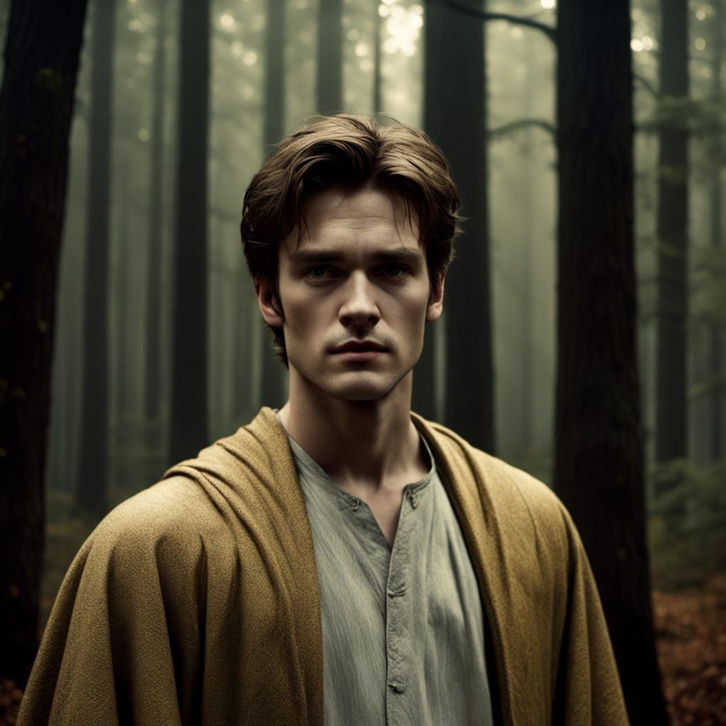 Cedric Diggory in Moody Film Noir Forest Setting