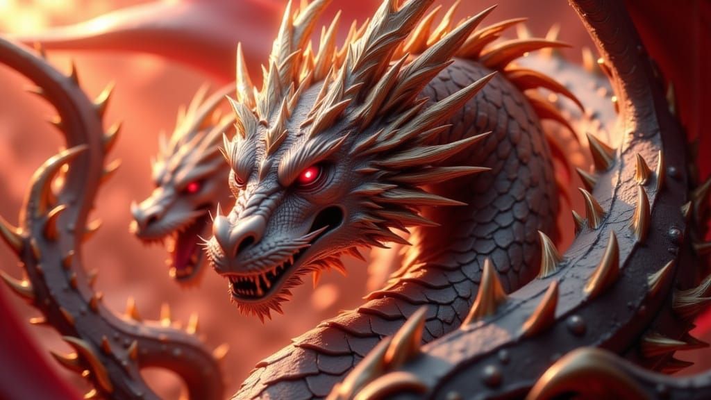 Hyperrealistic Dragon in Light Shadow Texture Style