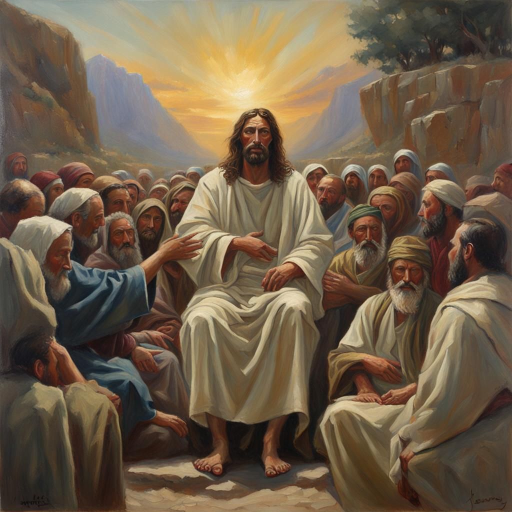 Jesus Christ Portrait in Oil Paint Style