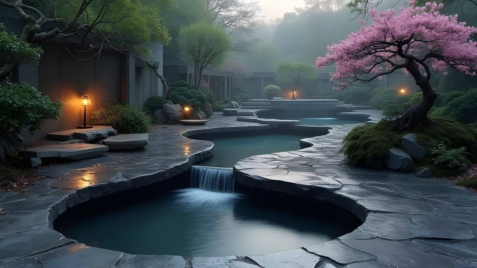 Tranquil Waterfalls and Landscaping Inspired by Anton Pieck