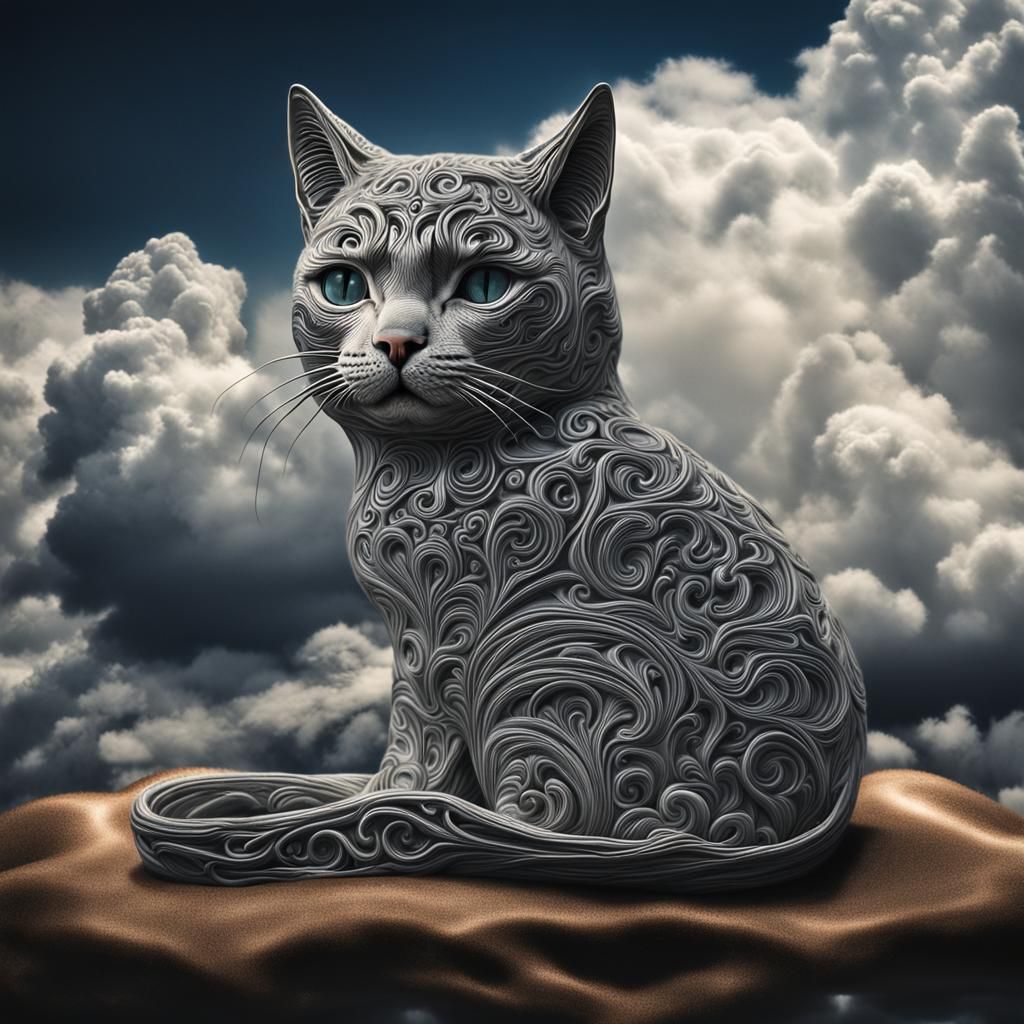 Cloud Cat in Hyperrealistic Style