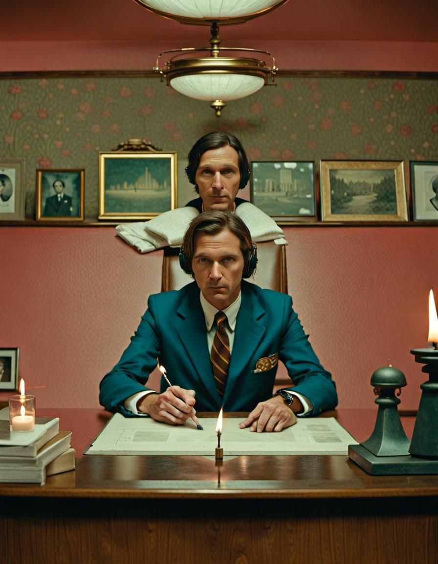 Symmetrical Protest Photo in Wes Anderson Style