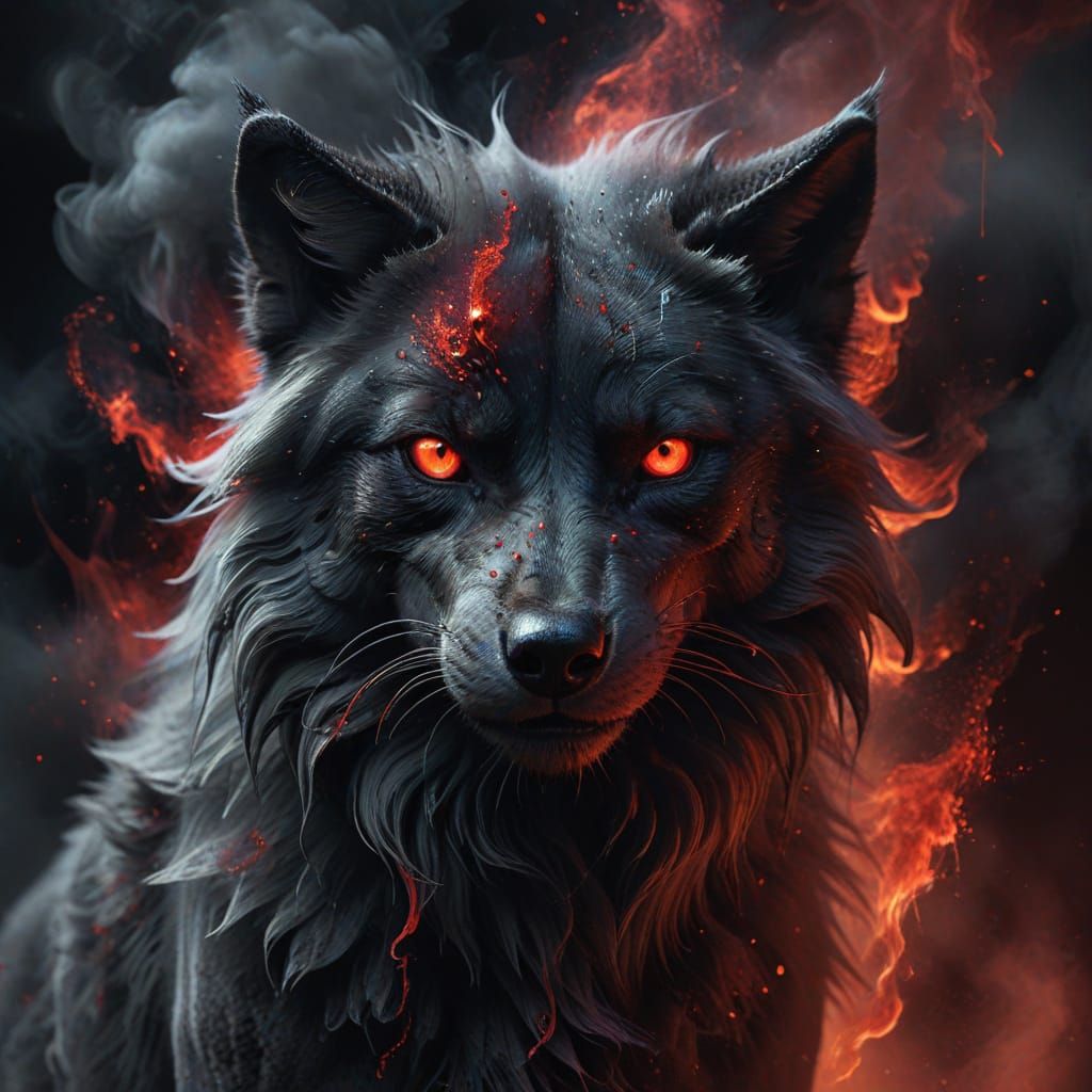 Ethereal Wolf Spirit in Dark Fantasy Realms