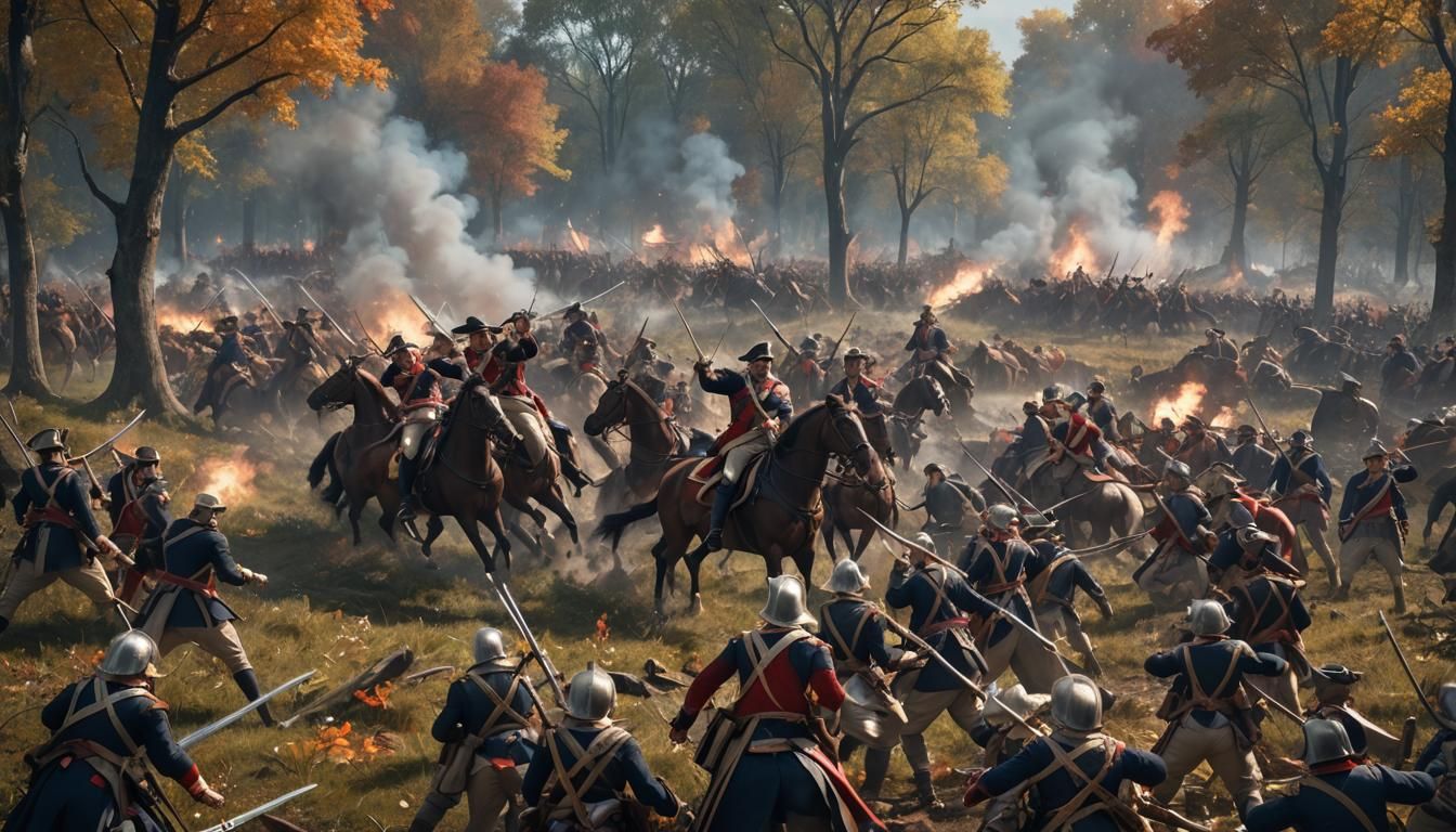 epic battle scene from the revolutionary war