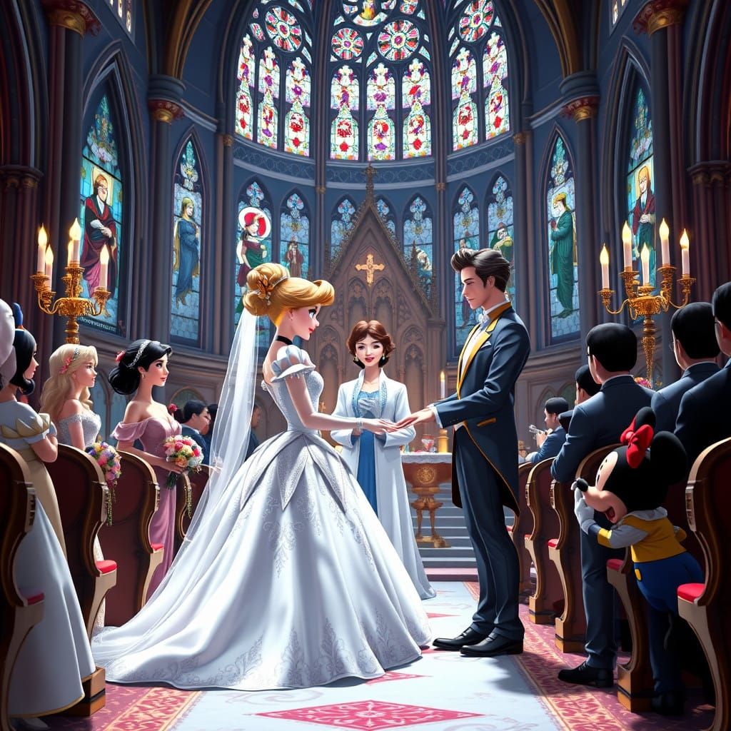 Cinderella and Aladdin's Enchanted Disney Wedding in Vibrant...