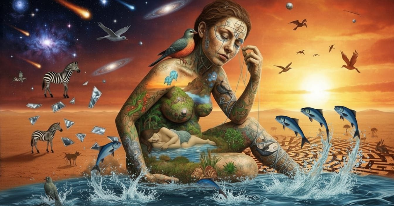 Woman's Inner Oasis Revealed in Surreal Desert Landscape