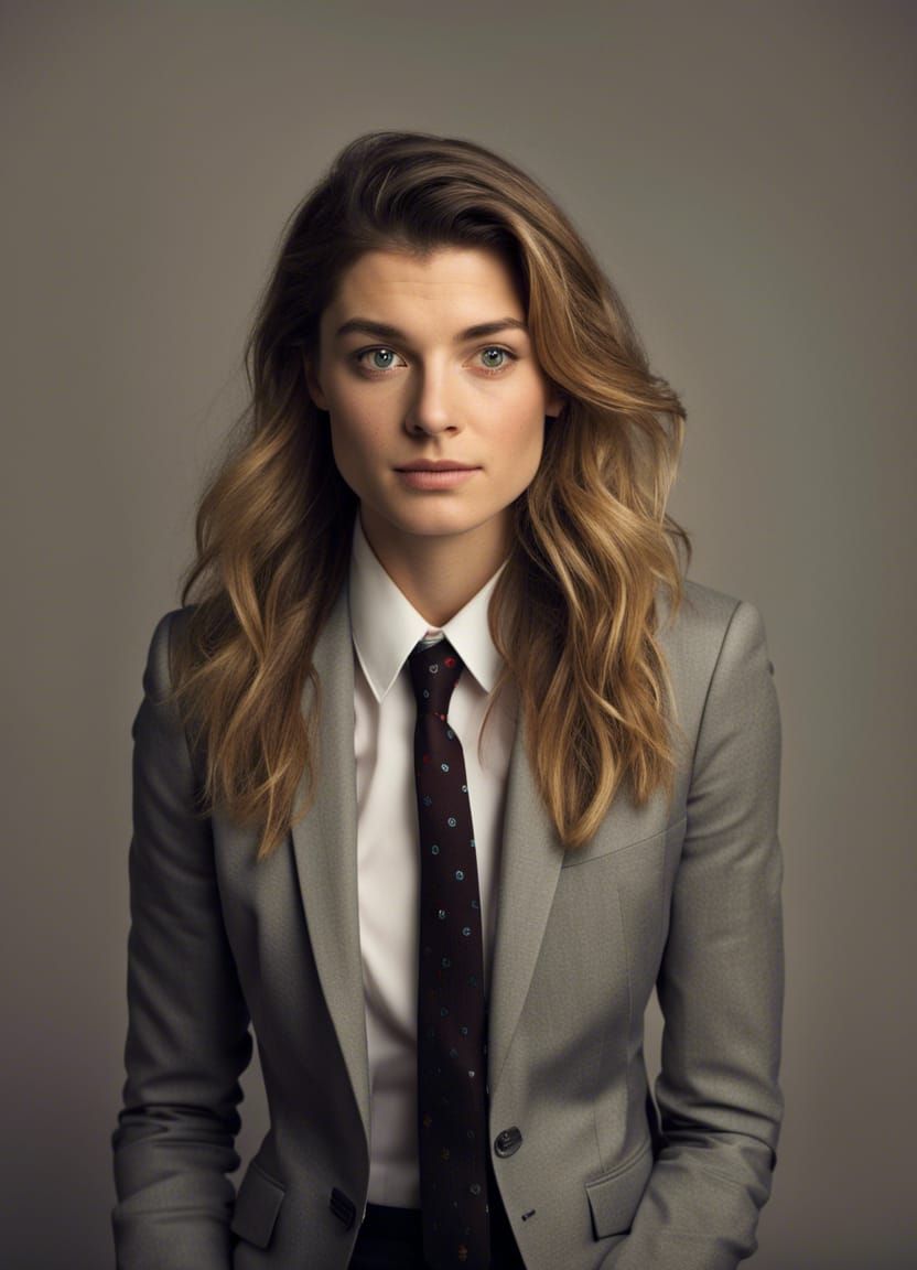 woman wearing a suit and tie