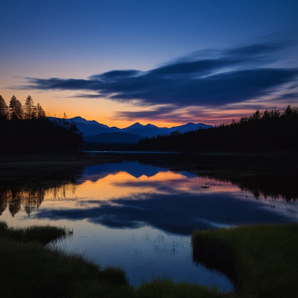 Twilight Glow Abstract Landscape