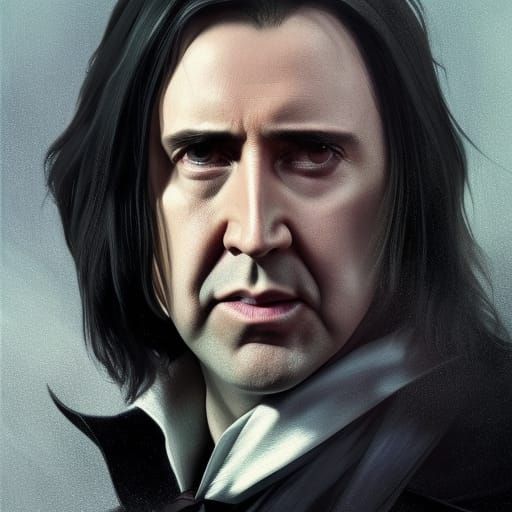 Nicolas Cage as Snape: Detailed Art Portrait