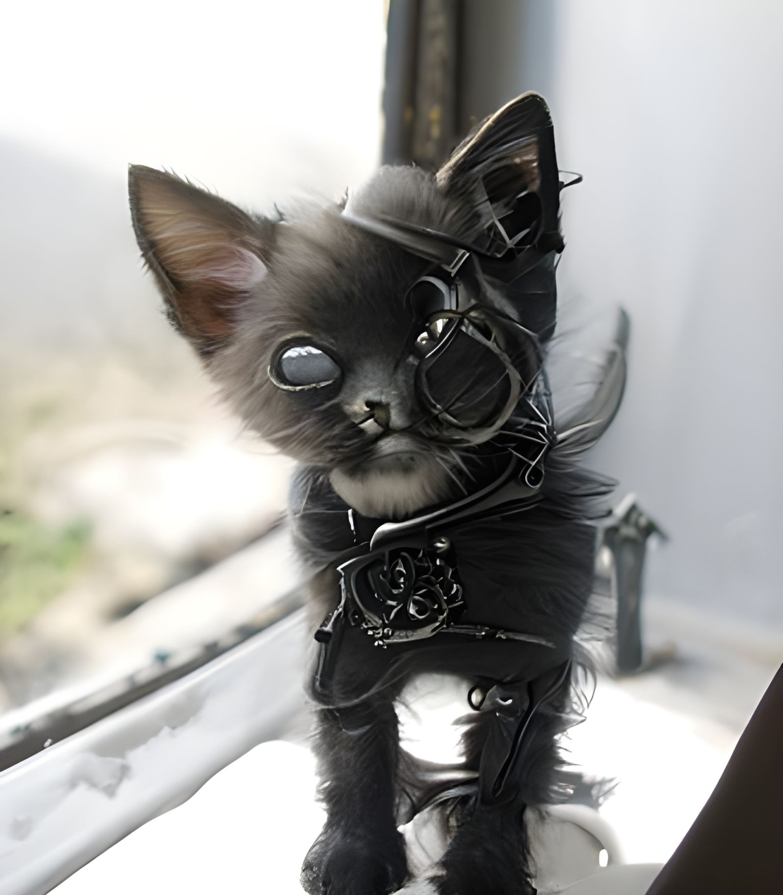 Steampunk Cat with Mechanical Details
