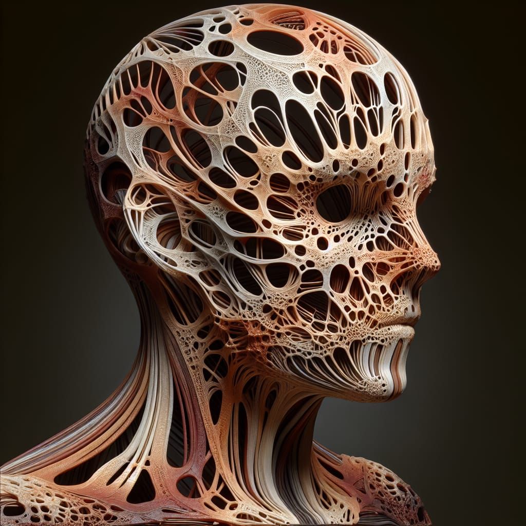 Unsettling Virtual Streamer Avatar in Symbolist Style