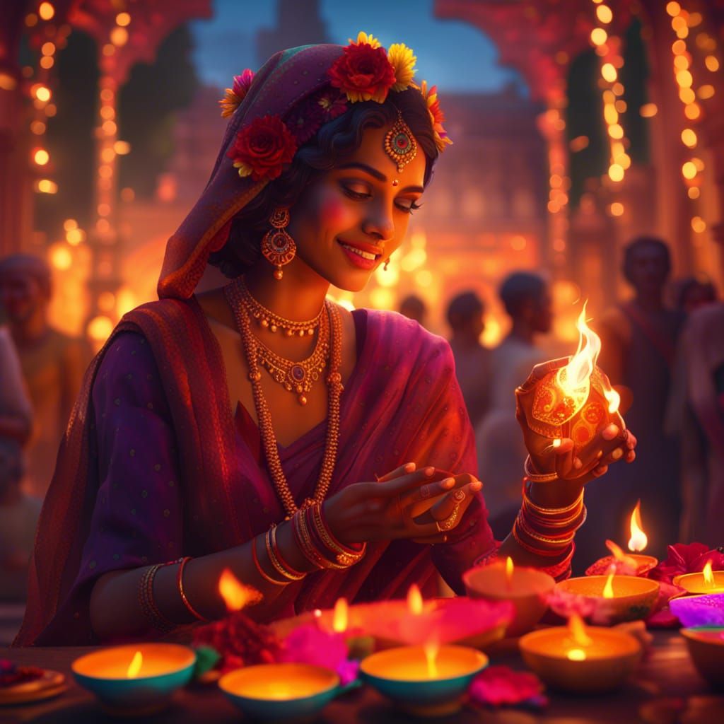Vibrant Diwali Festival Celebration in Unreal Engine
