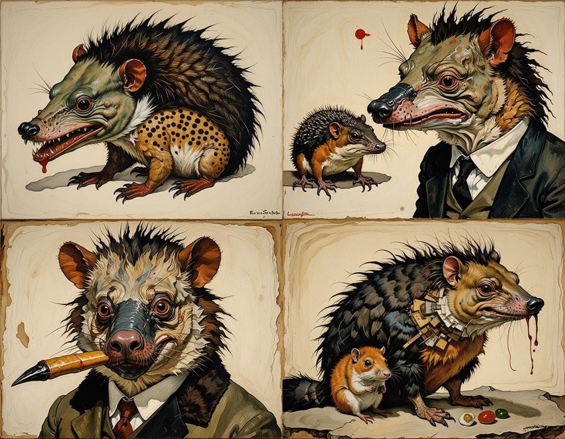 Eccentric Hybrid Creature Emerges from Surrealist Dream