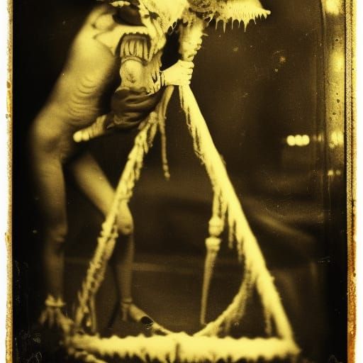 Creepy Devil Circus in Vintage Photo Style