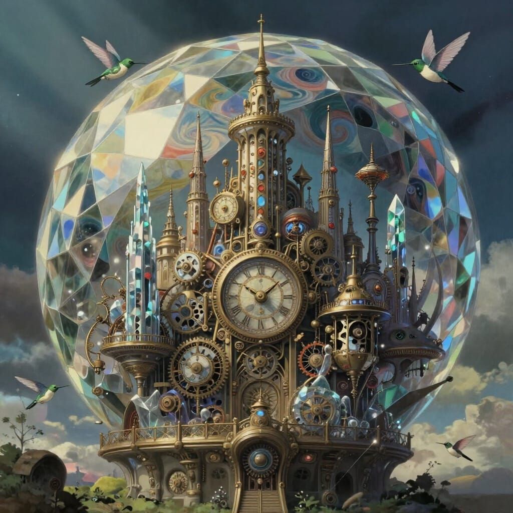 Clockwork City in Geode with Hummingbird Airships