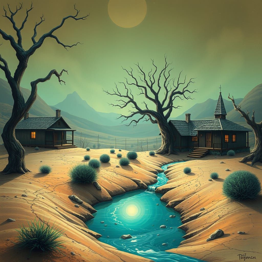 Dreamy Desert Oasis in Earthy Colors