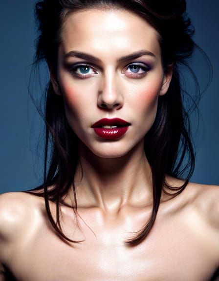 Glitter Makeup Portrait in 4K, Movie Poster Style