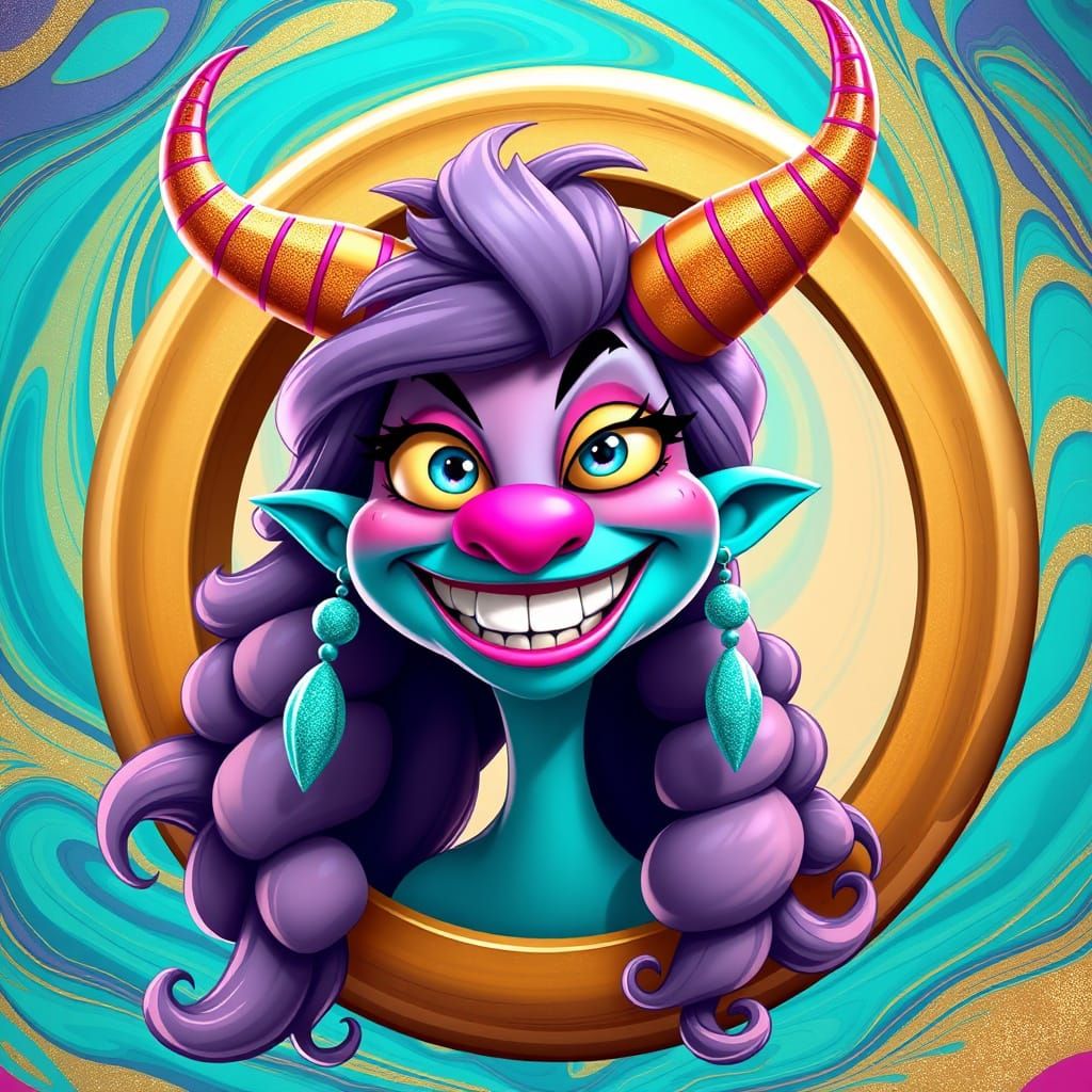 Vibrant 3D Cartoon Monster with Goofy Personality