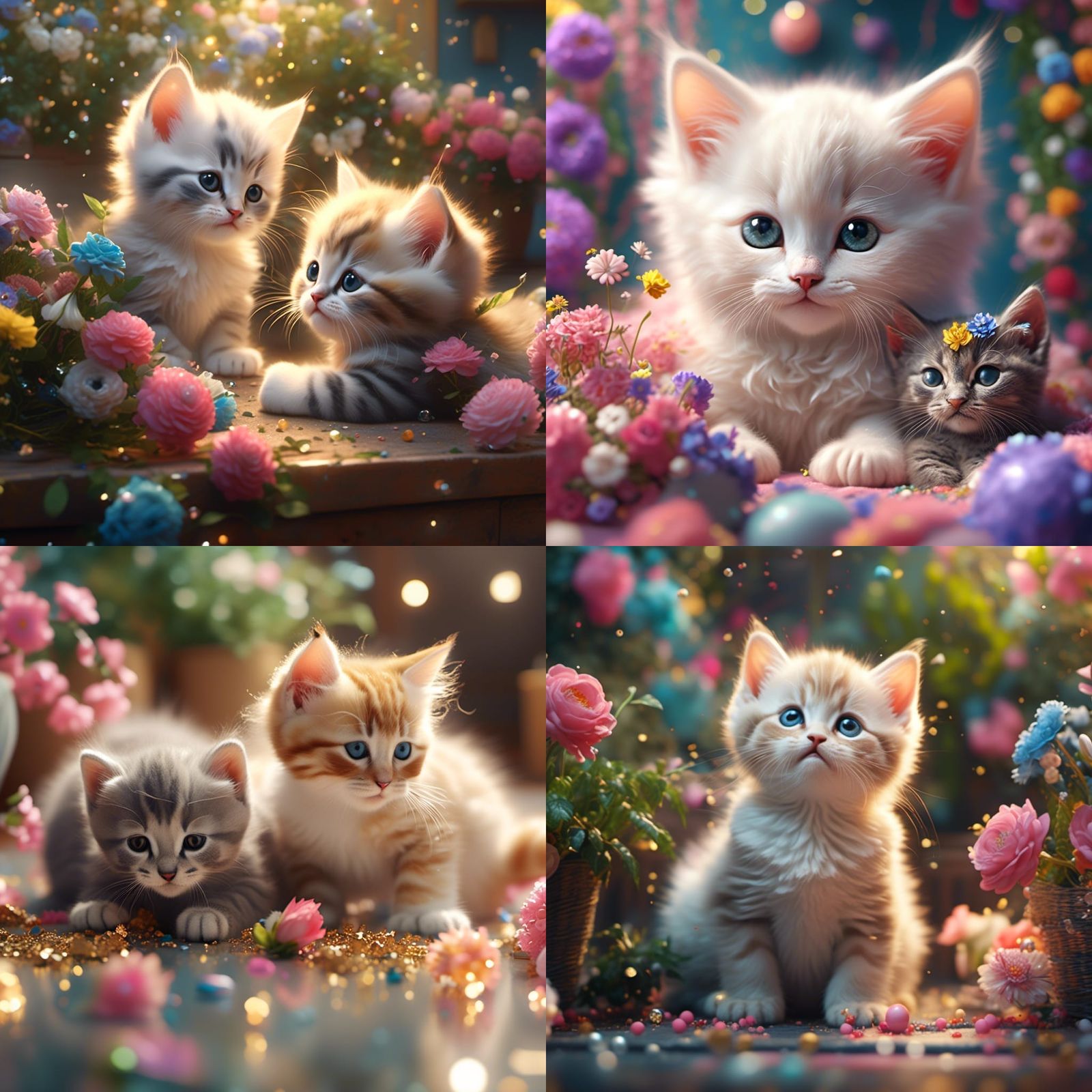 Adorable Kittens Playing in Cozy Setting