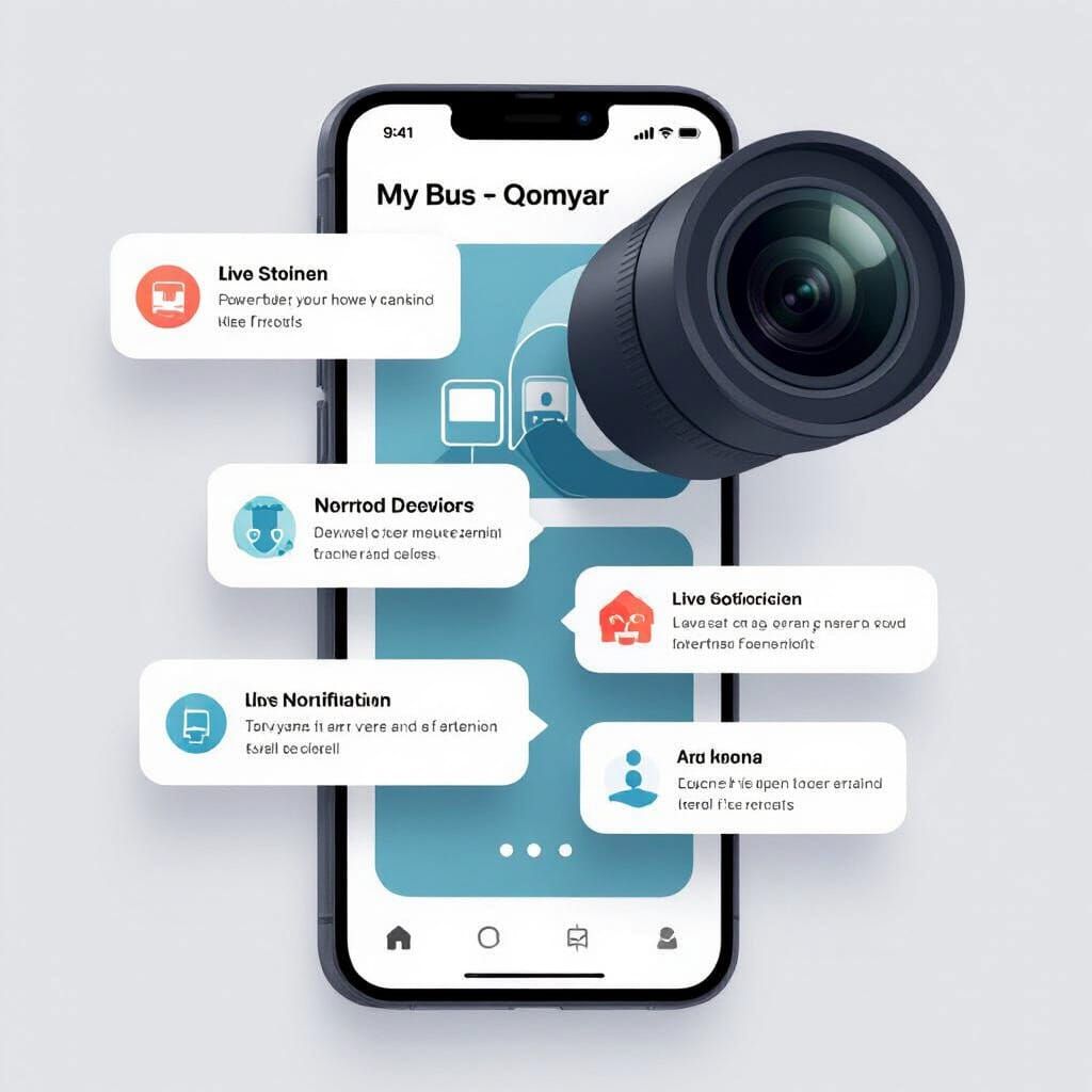 Vector Animation of My Bus App UI on Smartphone